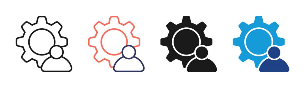 User Settings icon set multiple style collection