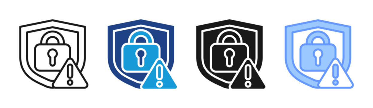Secure Code icon set multiple style collection