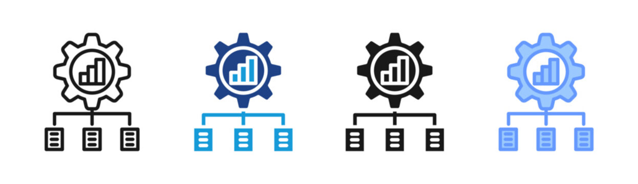 Data Structure icon set multiple style collection