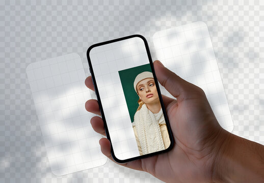 Smartphone Mockup With 3 screens