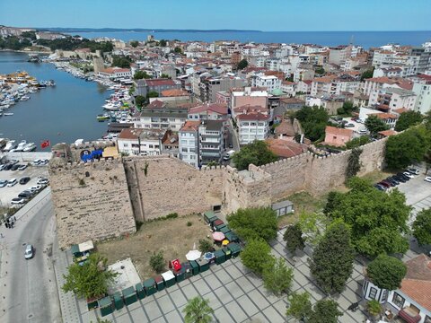 A drone view of Sinop, Turkey.