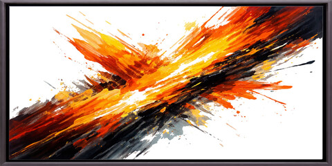 A fiery abstract background featuring red and orange burning flames creates a hot energy pattern with an inferno explosion design in this vector illustration element on black © AeroVista
