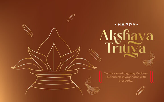 Happy Akshaya Tritiya Festival Vector Banner Design Template with Jewellery Illustration