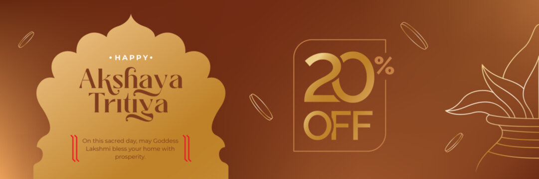 Happy Akshaya Tritiya Festival Offer Vector Banner Design Template 