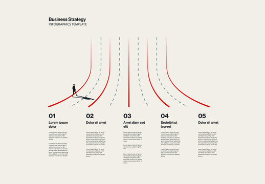 Business Growth and Strategy Infographic Template with Illustration