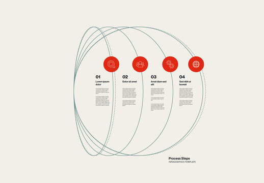 Process Steps Infographic Template with Large Circles