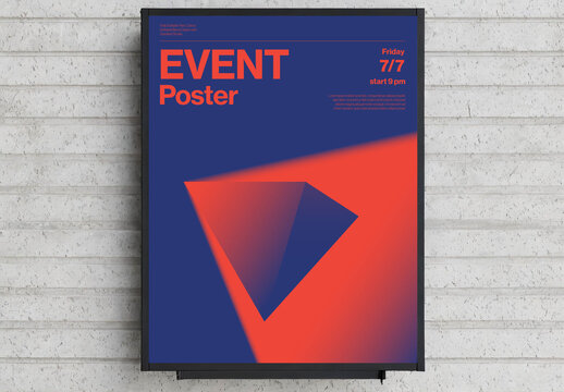 Futuristic Electronic Music Event Poster Template with Orange Blue Gradien