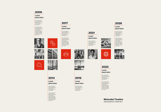 Minimalist Company History Timeline Infographic Template with Photos