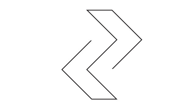 Two angle arrows facing right with forward movement direction movement progress navigation geometric abstract illustration strategy momentum decision business technology analysis