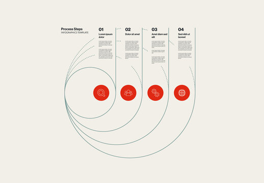 Project Steps Circular Infographic Template with Icons