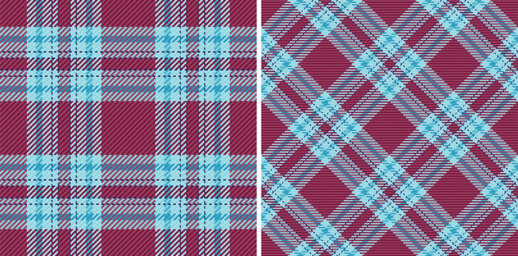 Plaid tartan check of texture fabric textile with a seamless pattern background vector. Set in night colors for best flannel shirts fashion.