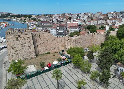 A drone view of Sinop, Turkey.