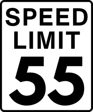 Speed Limit 55 mph Traffic Sign