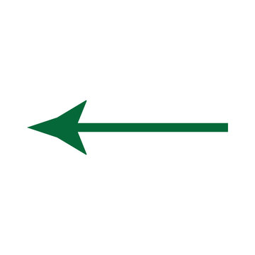 Green long arrow pointing to the right. Straight long arrow icon, right thin line, Green cursor, horizontal element, thick pointer vector long arrow icon. Bold arrow icon.