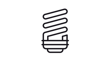 Energy-saving compact fluorescent light bulb (CFL) vector icon illustration, minimalist black line art symbol for sustainability, electricity, and eco-friendly lighting solutions. © Saima