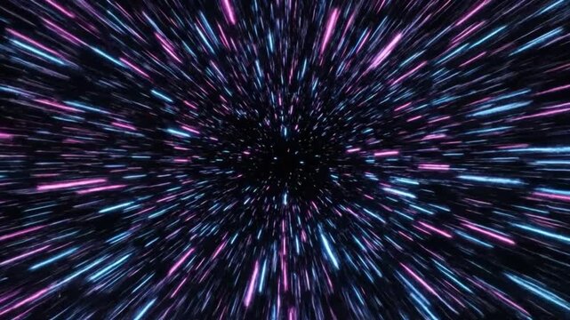 Abstract Pink and Blue Neon Hyperdrive Warp Speed Background