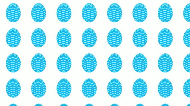 Blue Easter eggs seamless looping background horizontally moving left. This simple and elegant animation is perfect for spring holidays, intros, or digital presentations.