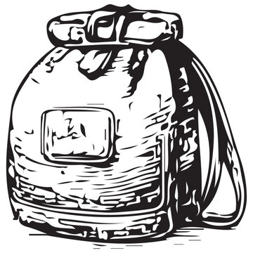 Hiking Backpack Travel Bag Outdoor Adventure Camping Gear Equipment Illustration