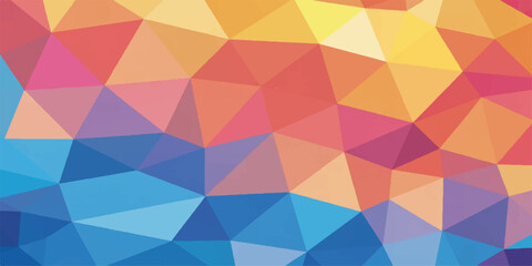 Obraz premium Seamless abstract geometric background featuring a colorful mosaic of triangle patterns and square elements in a retro vector illustration style for a modern wallpaper design