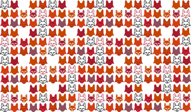 Seamless Geometric Fox Pattern Background