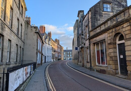narrow street in alnwick northumberland 