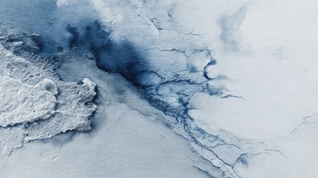 Textured abstract pattern displays deep blue saturation blending into pale white terrain