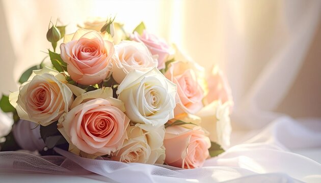 Eleganter Rosenstrau&szlig; in Pastellfarben