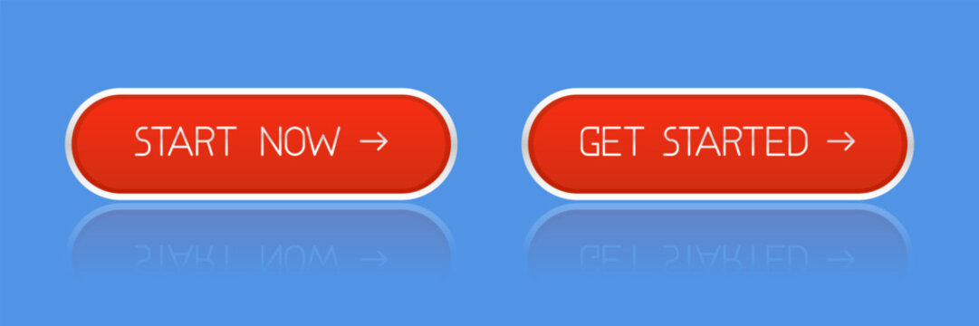 Set of modern call-to-action buttons with the texts "Get Started" and "Start Now". Ideal for landing pages, marketing campaigns, and digital products.