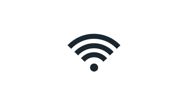 Wireless internet icon representing connectivity and network signals