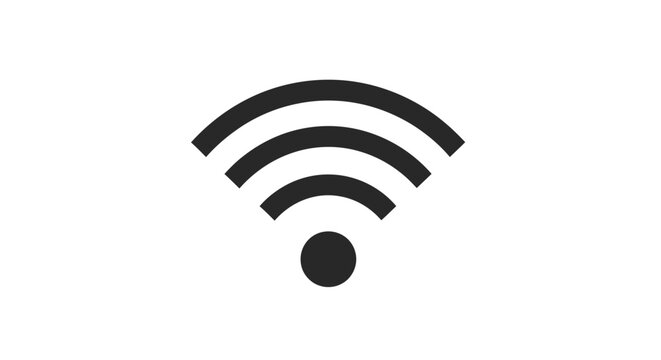 Wireless network icon on white background symbolizing connectivity