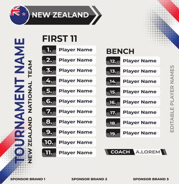 New zealand national football team lineup template