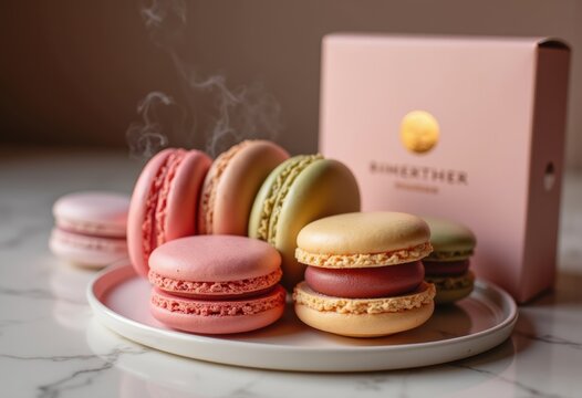 Exquisite French Macarons Designer Package Gold Foil Logo Luxury Treat High-End Experience