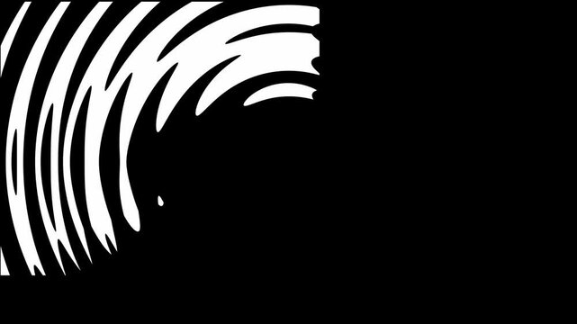 White circular wave patterns echoing outward to fill the black screen space