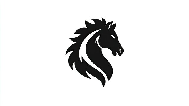 Stylized silhouette design depicting the head and neck of a powerful equine figure.