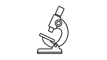 Minimalist black line art vector icon of a scientific microscope, perfect for laboratory research, medical diagnostics, biology education, and technology symbols, isolated illustration. © MohammadMasudurRah