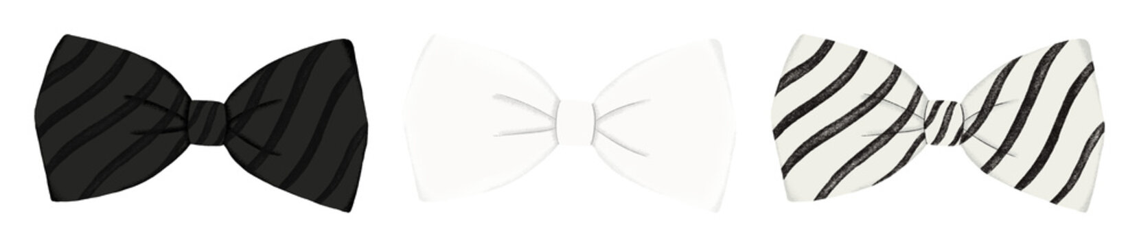 PNG Elegant bow tie collection illustration on transparent background