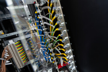 Naklejka premium Network Cables and Connectors in Data Center