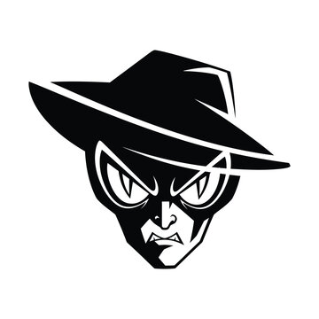 Cartoon illustration of man wearing a hat with an angry face