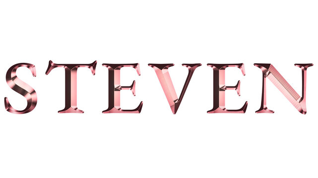 Steven typography in metallic rose gold design element
