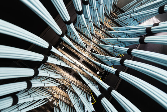 Intricate Network of Fiber Optic Cables