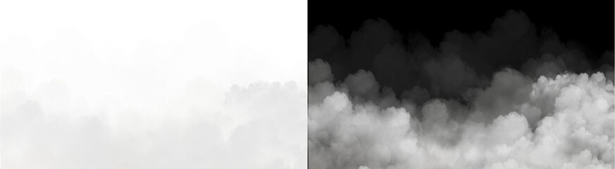 PNG image of Volumetric grey smoke and abstract cloud texture with varying light, dark densities, creating a mysterious atmospheric effect on transparent background. © MariaAlam