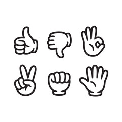 Obraz premium Hand gestures collection icons set vector illustration.