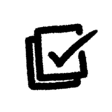 hand-drawn doodle check box sticker isolated for video editing, social media content and study