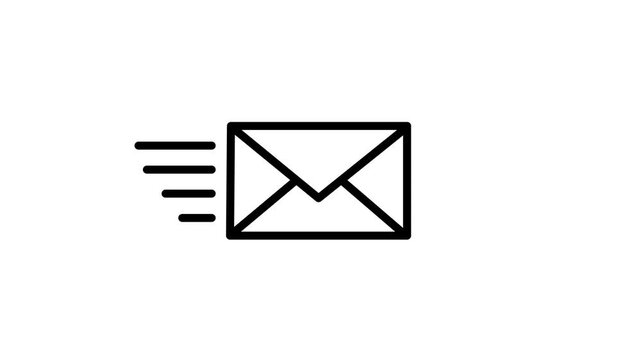 Animated envelope mail icon representing email messaging communication newsletter notification and digital correspondence concept.