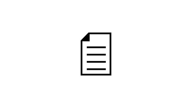 Document file animation representing digital paperwork report documentation office work flow and business file management concept