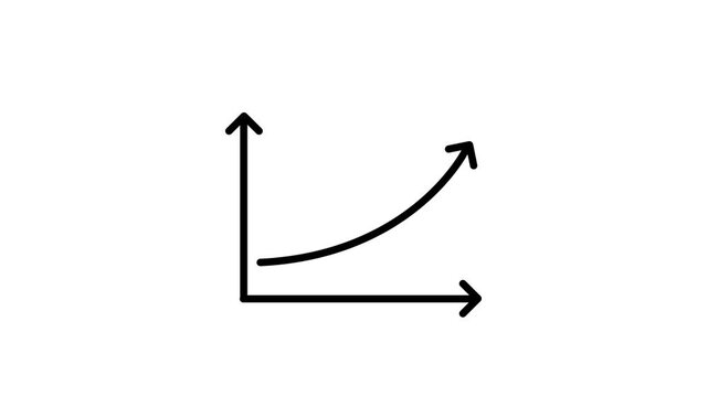 Upward trending bar chart animation representing financial analytic business growth statistics performance increase and market success concept.