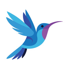 Fototapeta premium A vibrant hummingbird in mid-flight with vivid blue and purple hues