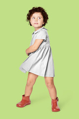 Fototapeta premium Girl wearing png dress full body mockup