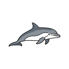 Obraz premium An illustration of a dolphin swimming in the ocean water.