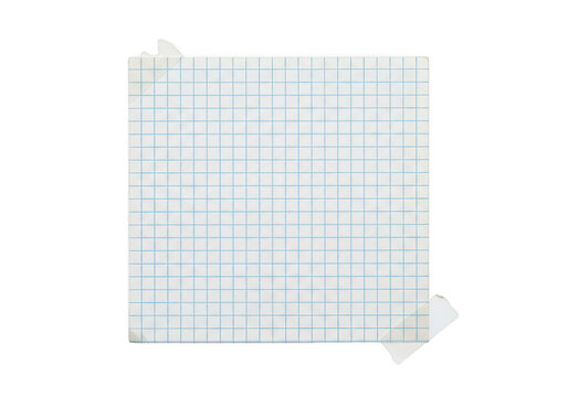 A white handkerchief with light blue plaid pattern isolated on transparent background
